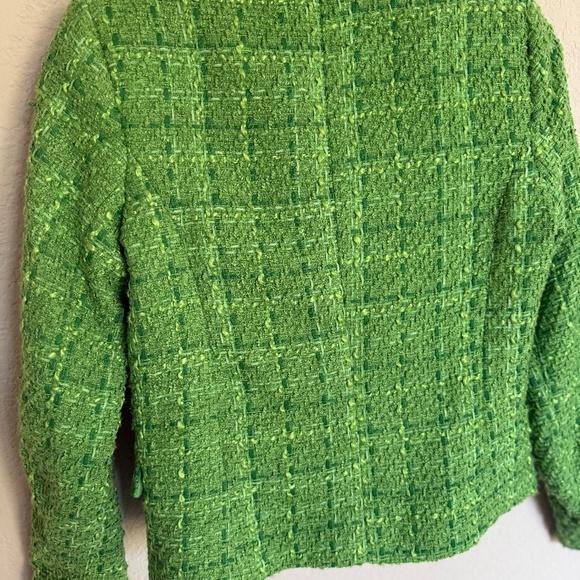 Rachel Zoe Green Tweed Blazer Gold Buttons Size Small - Picture 5 of 7